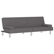 Divano letto | Sof¨¤ letto | Letto singolo con Portabicchieri in Similpelle Grigio