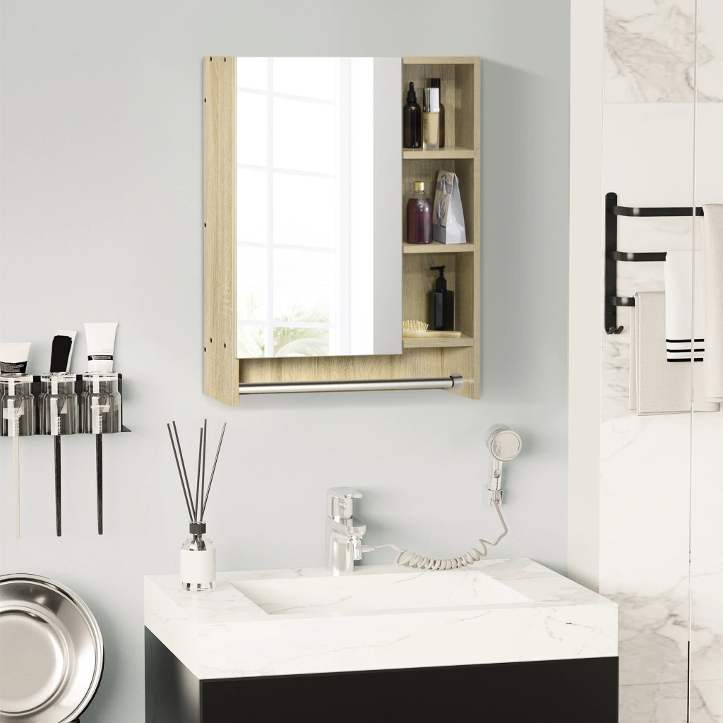 Armadietto Bagno con Specchio e Ripiani Aggiustabili ¨C Zephmum ¨C 60x15x70 cm Robe