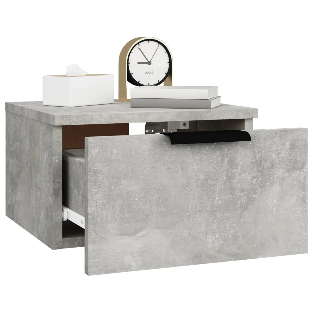 Comodino | Armadio da Notte | Mobiletto da notte a Muro Grigio Cemento 34x30x20 cm