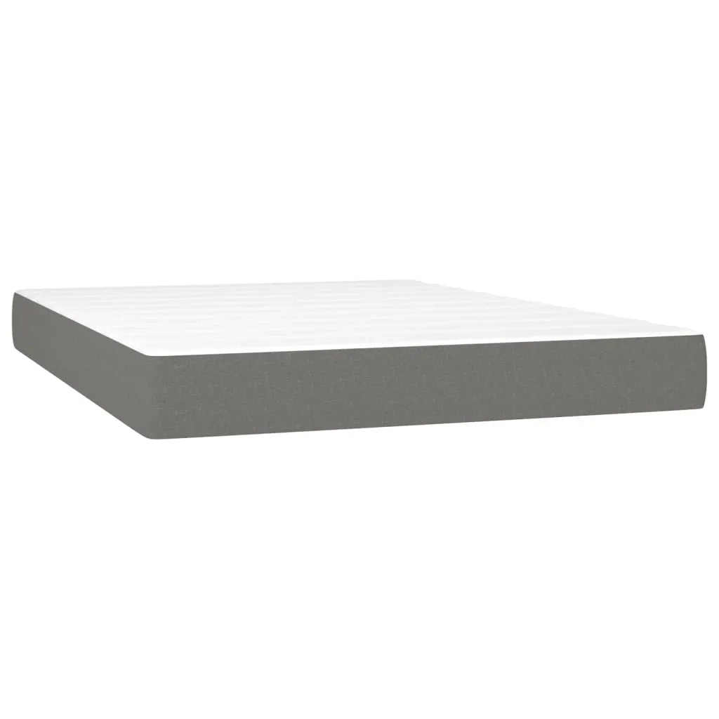 Giroletto a Molle con Materasso Grigio Scuro 140x190 cm Tessuto 3127798