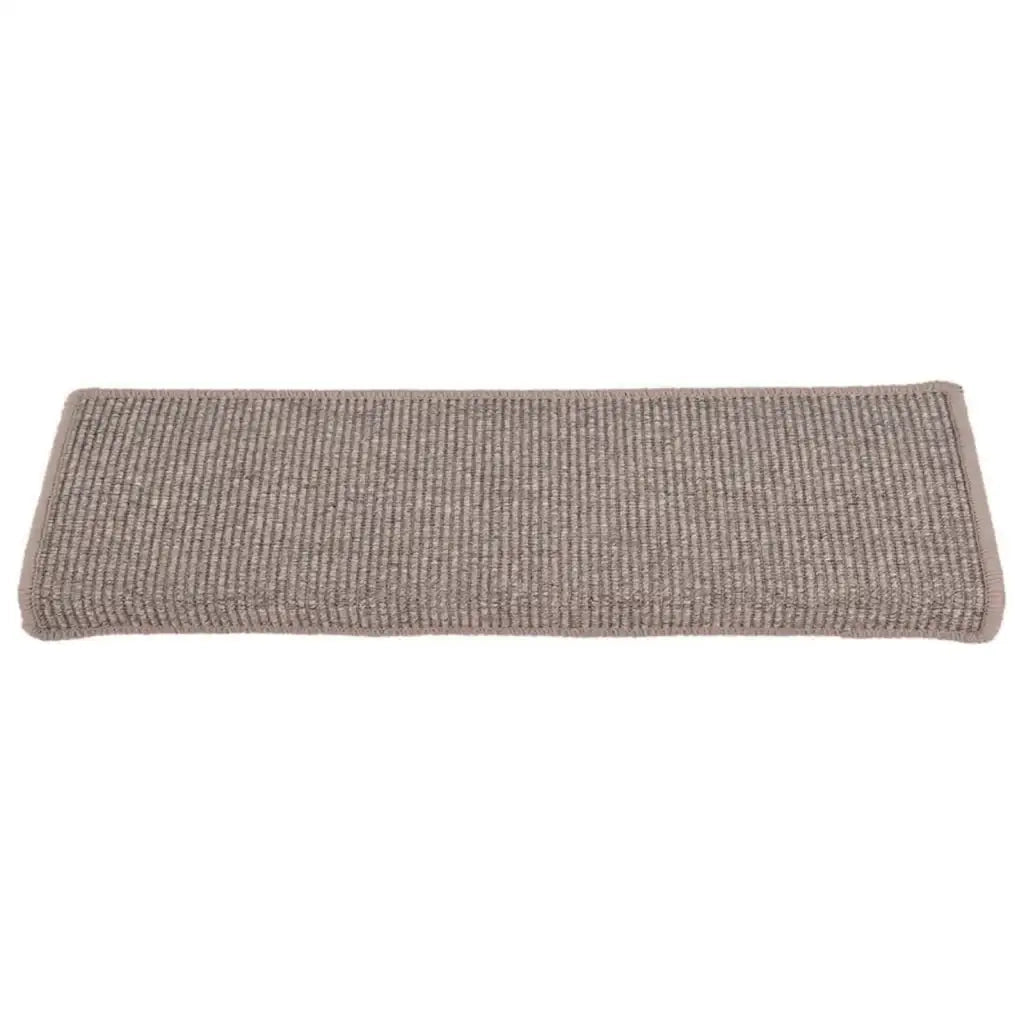 Tappetini per scale 15 pz 65x21x4 cm Beige scuro con bordo rettangolare 326908