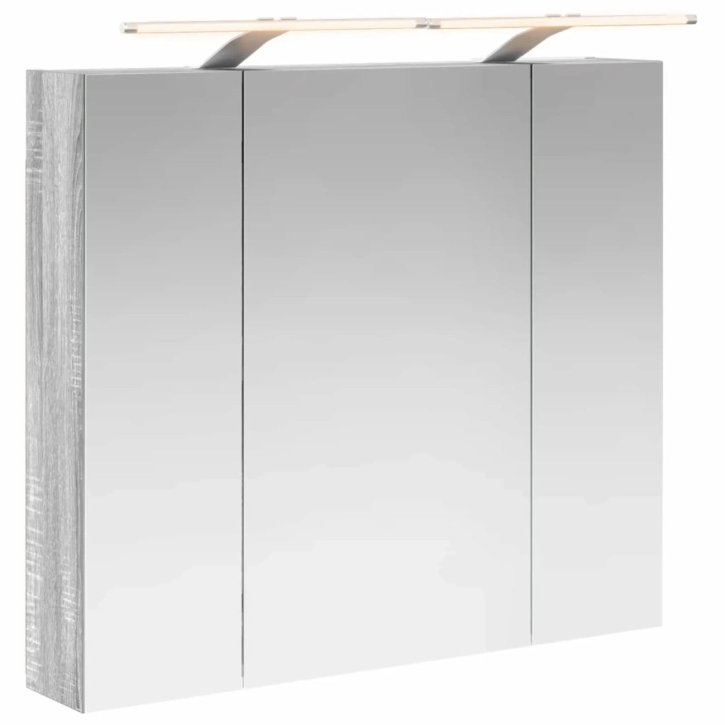 Mobiletto per specchio da bagno Grigio Sonoma 80 x 14.5 x 70 cm 889116
