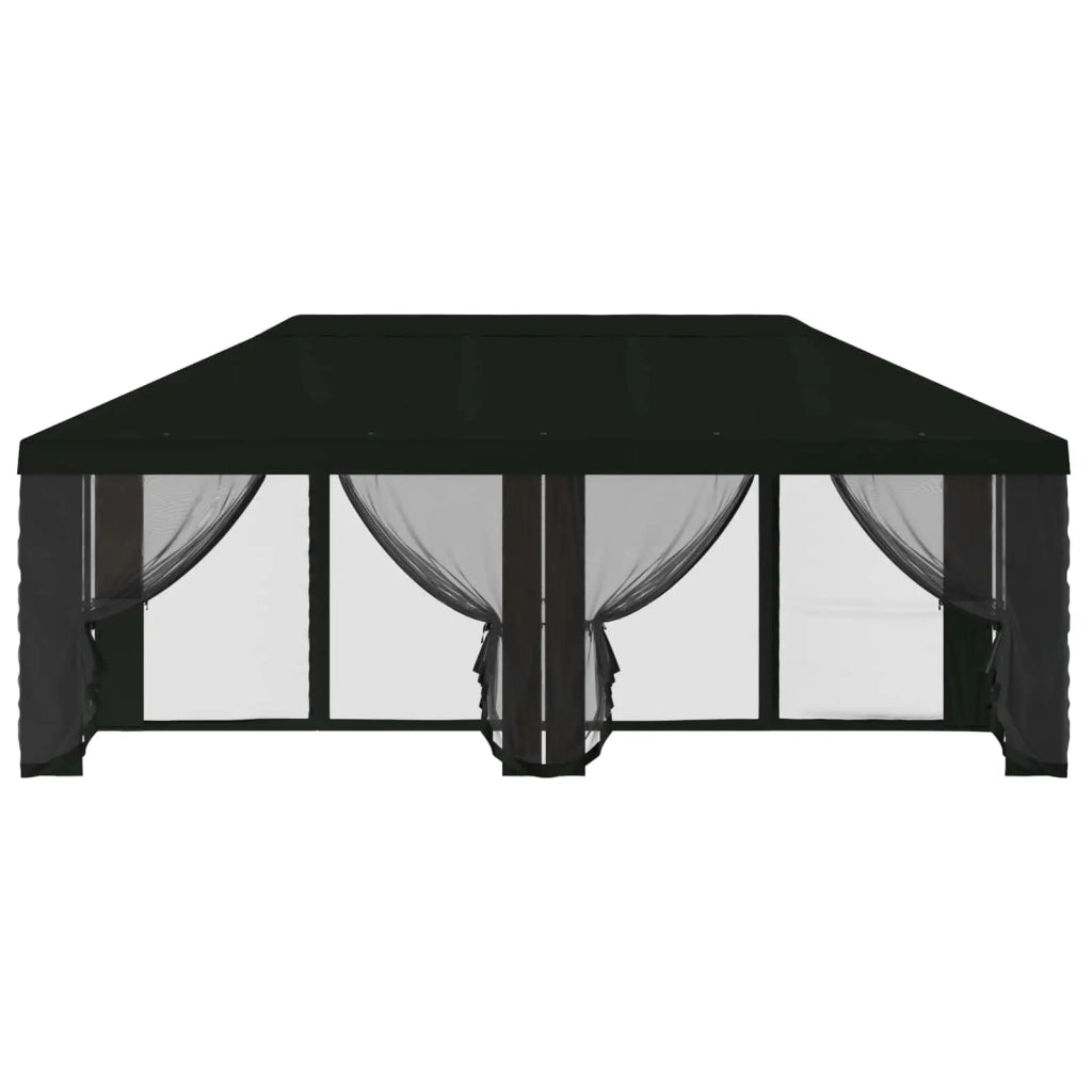 Copertura Gazebo con Pareti Laterali 6 x 3 m Nero Poliestere 900419