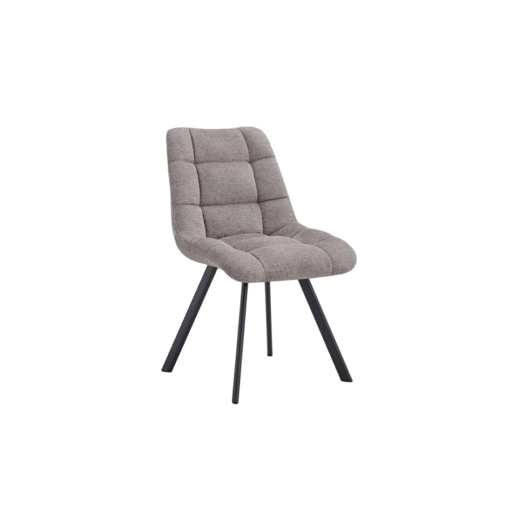 Set di 2 sedie VELMA – Tessuto grigio chiaro – Gambe in metallo – Design moderno – Eleganza morbida e luminosa