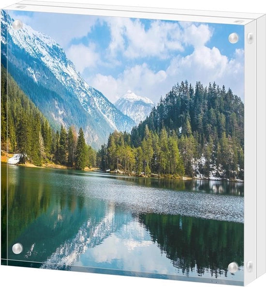 Fotolijst Acryl 15x5 Pollici - Magnetico - Multifunzionale - Vetro Cristallo - Quadro per Instagram 127mm x 127mm