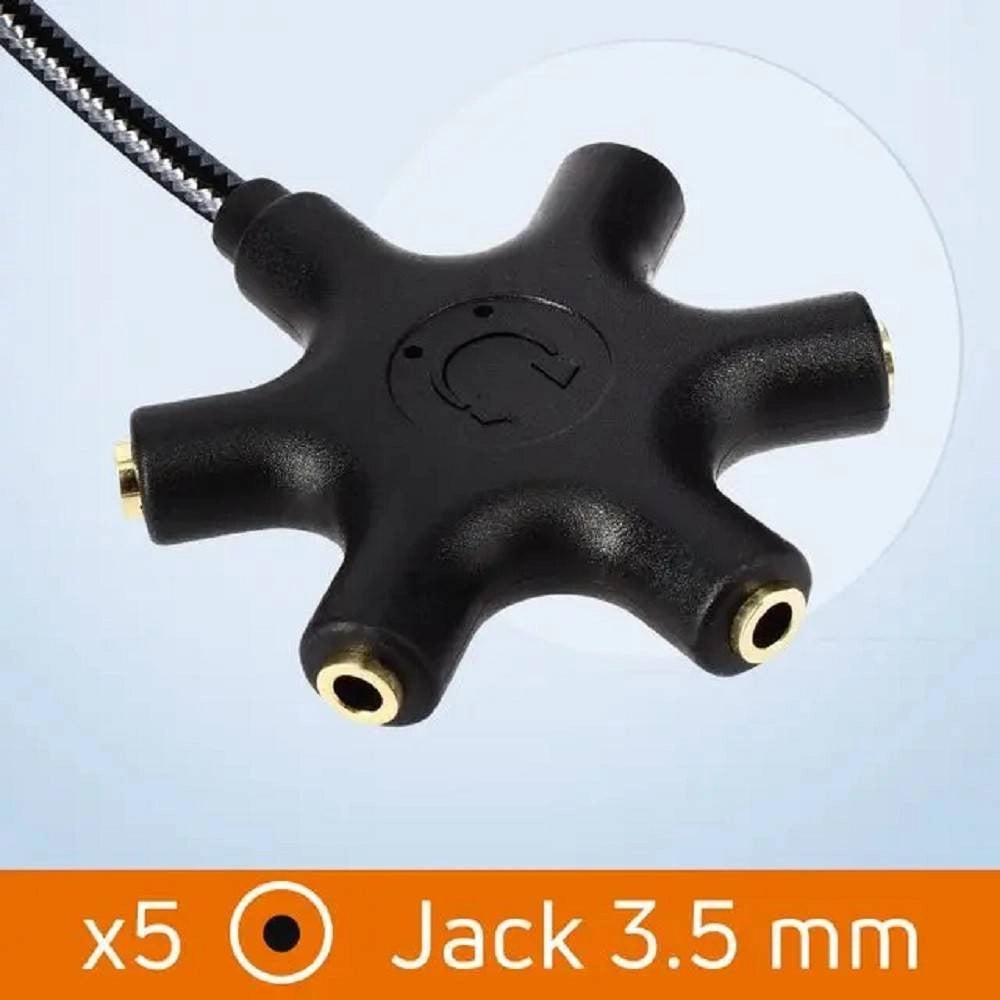 Trade Shop - Cavo Audio Da Lightning A 5x Jack Femmina Adattatore 5 In 1 Da 10 Metri Ip50100 -