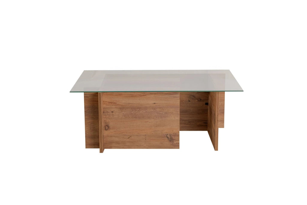 Tavolino in legno "Vetrino" - 105 x 65 x 40 cm - Pino atlantico