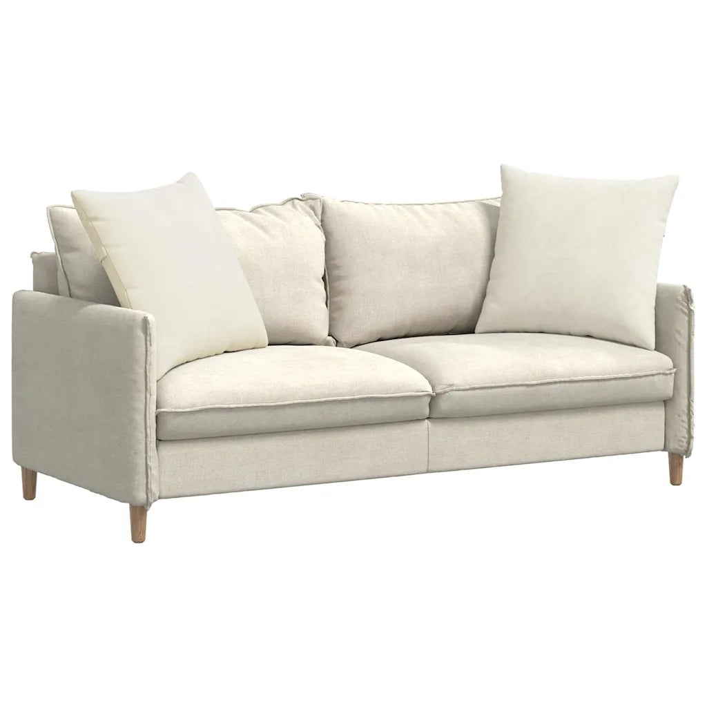 Cuscini da Divano 2 pz-Set di 2 Cuscini per Sofa Crema 80 x 80 cm Tessuto in Cords 469938