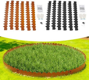 Tassello di giardino flessibile in metallo, 6 pezzi, 102x15 cm, colore marrone/nero