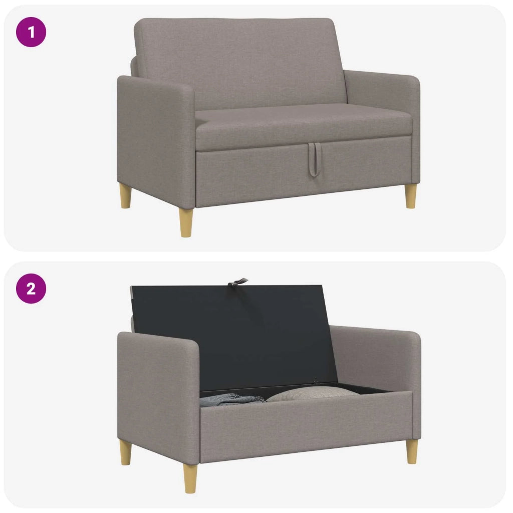 Divano con Storage Tortora 122 x 78 x 87 cm Poliestere 42036897