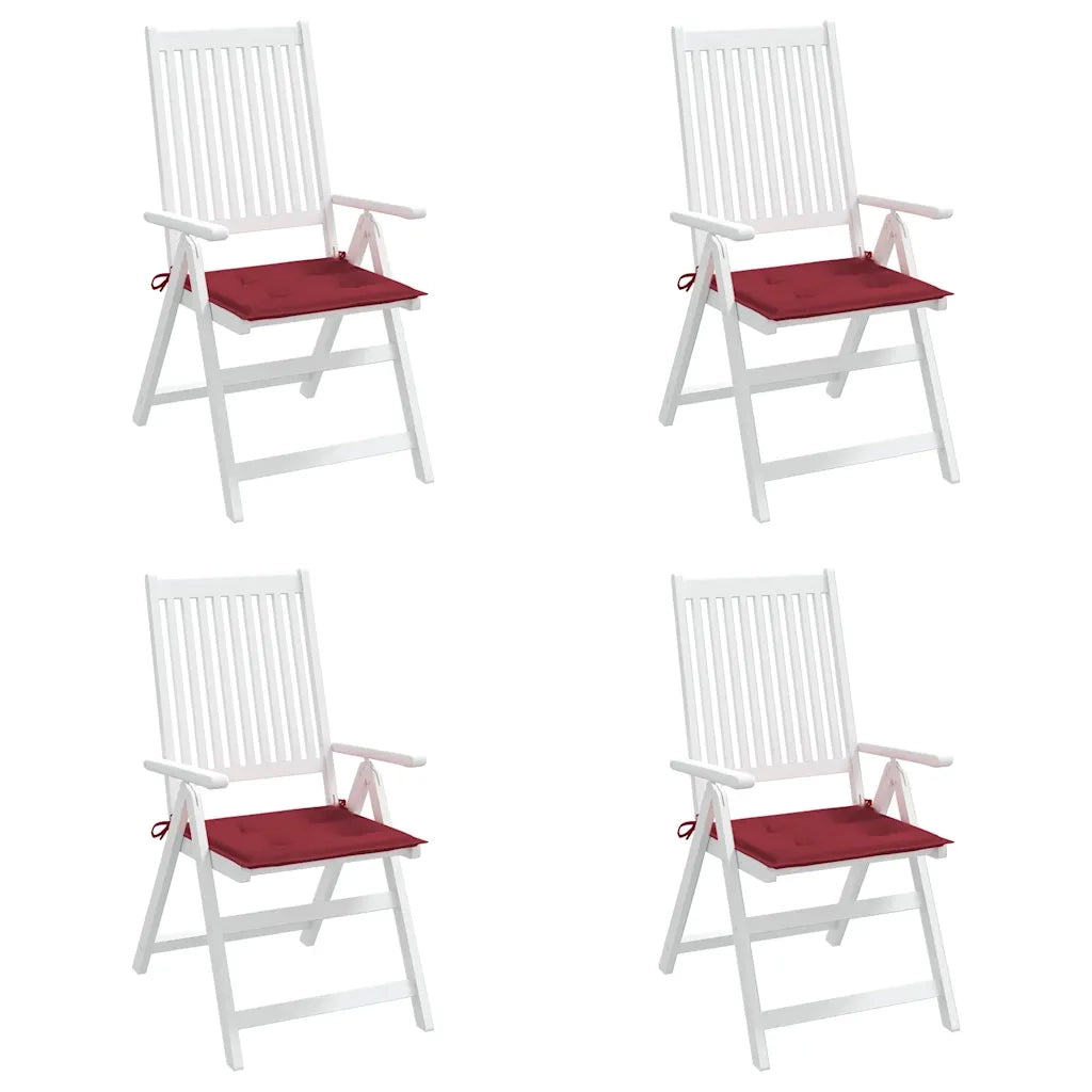 Cuscini Sedie da Giardino 4 pz Rosso Vino 40x40x3 cm in Tessuto cod mxl 64203