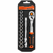 Set Chiavi a Bussola 1/4" 14 Pezzi Con Chiave Cricchetto Prolunga Da 4 a 14 195
