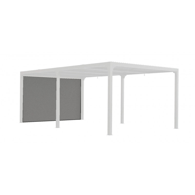 Tenda laterale grigia per pergola bioclimatica lato 360 cm – PVC intrecciato con guide – regolabile in altezza – PERBIR36 Foresta