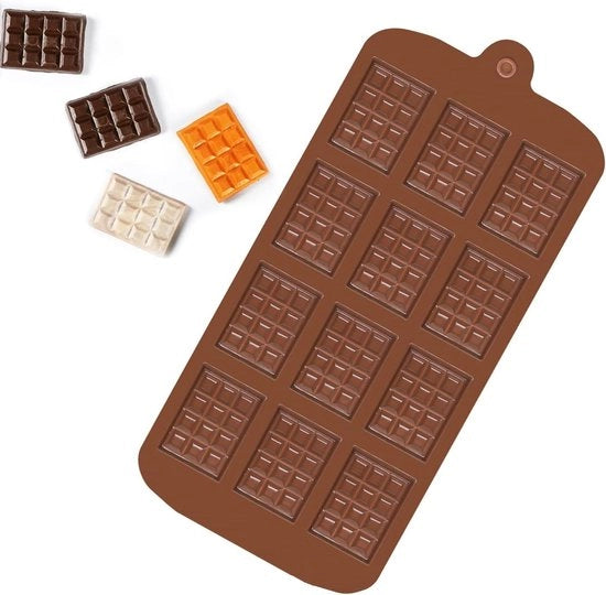 Mini-forme di cioccolato in silicone con 12 fori e rivestimento antiscorrosione