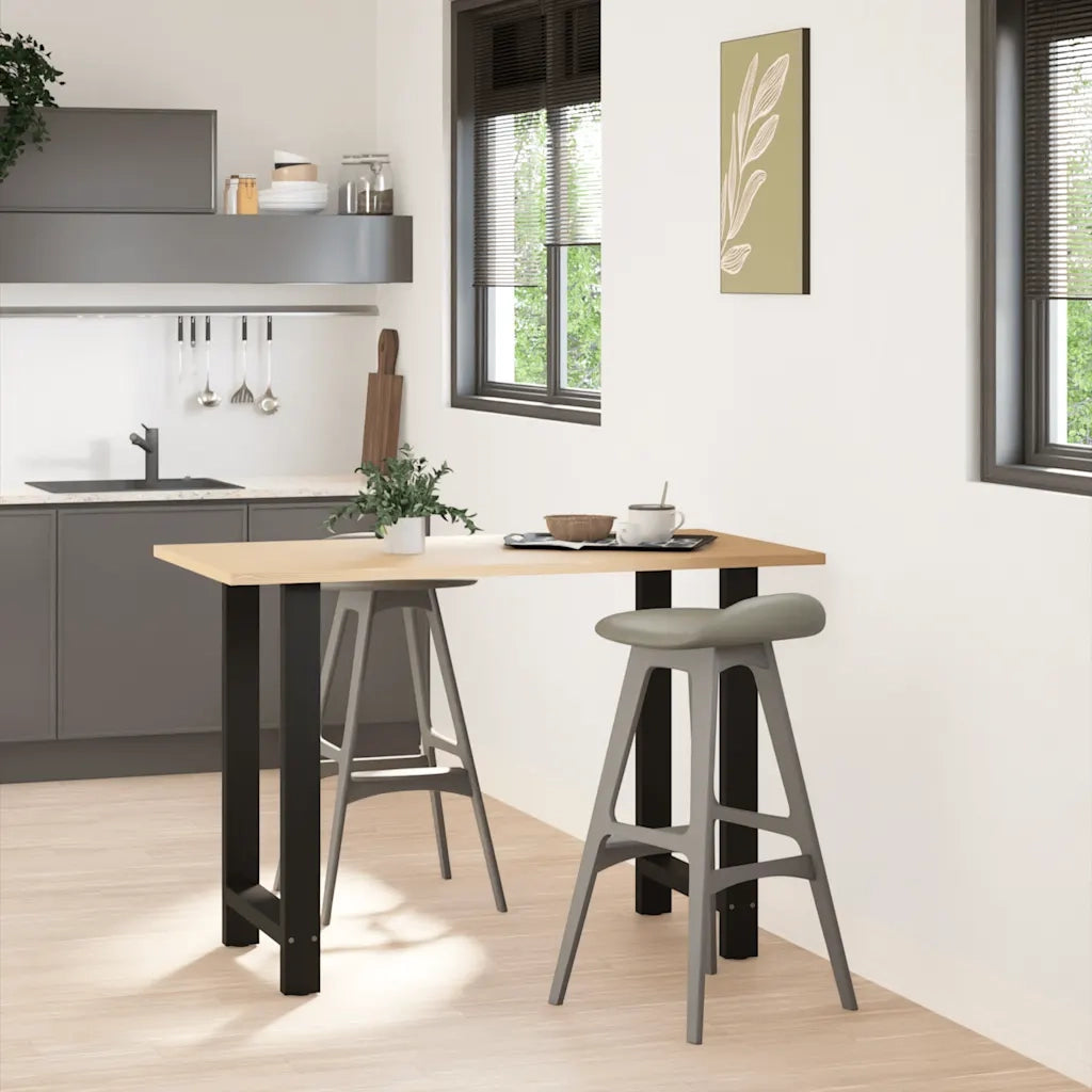 Gambe per tavolo da bar nere 2 pz 60x(90-91) cm in acciaio
