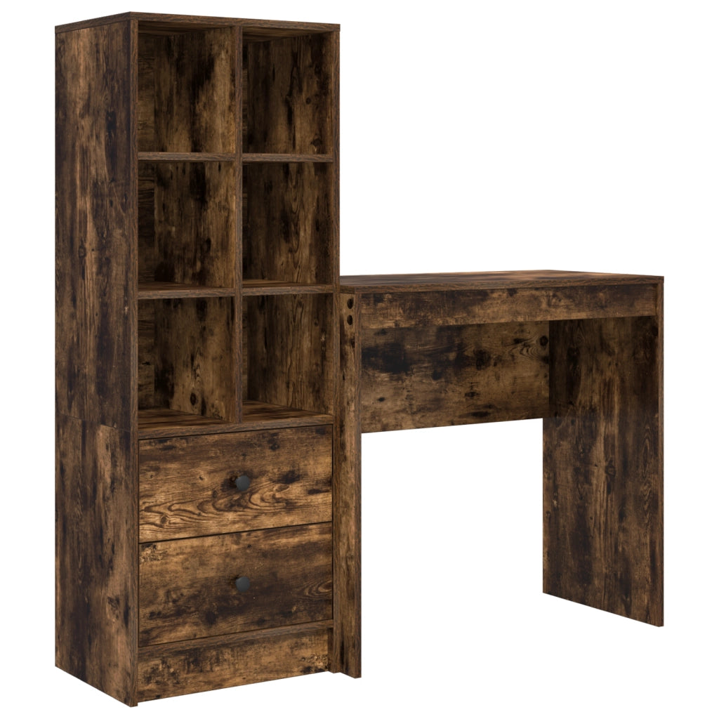 Scrivania con storage rovere affumicato legno ingegnerizzato
