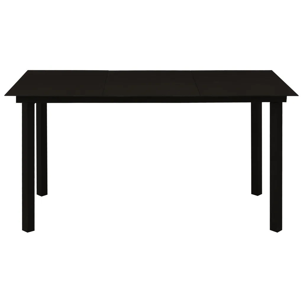 Set da Pranzo da Giardino 5 pz in Rattan PVC Nero cod mxl 53702