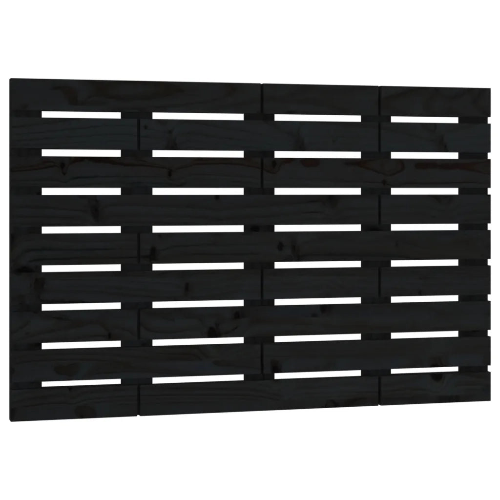 Testiera da Parete Nera 96x3x63 cm in Legno Massello di Pino
