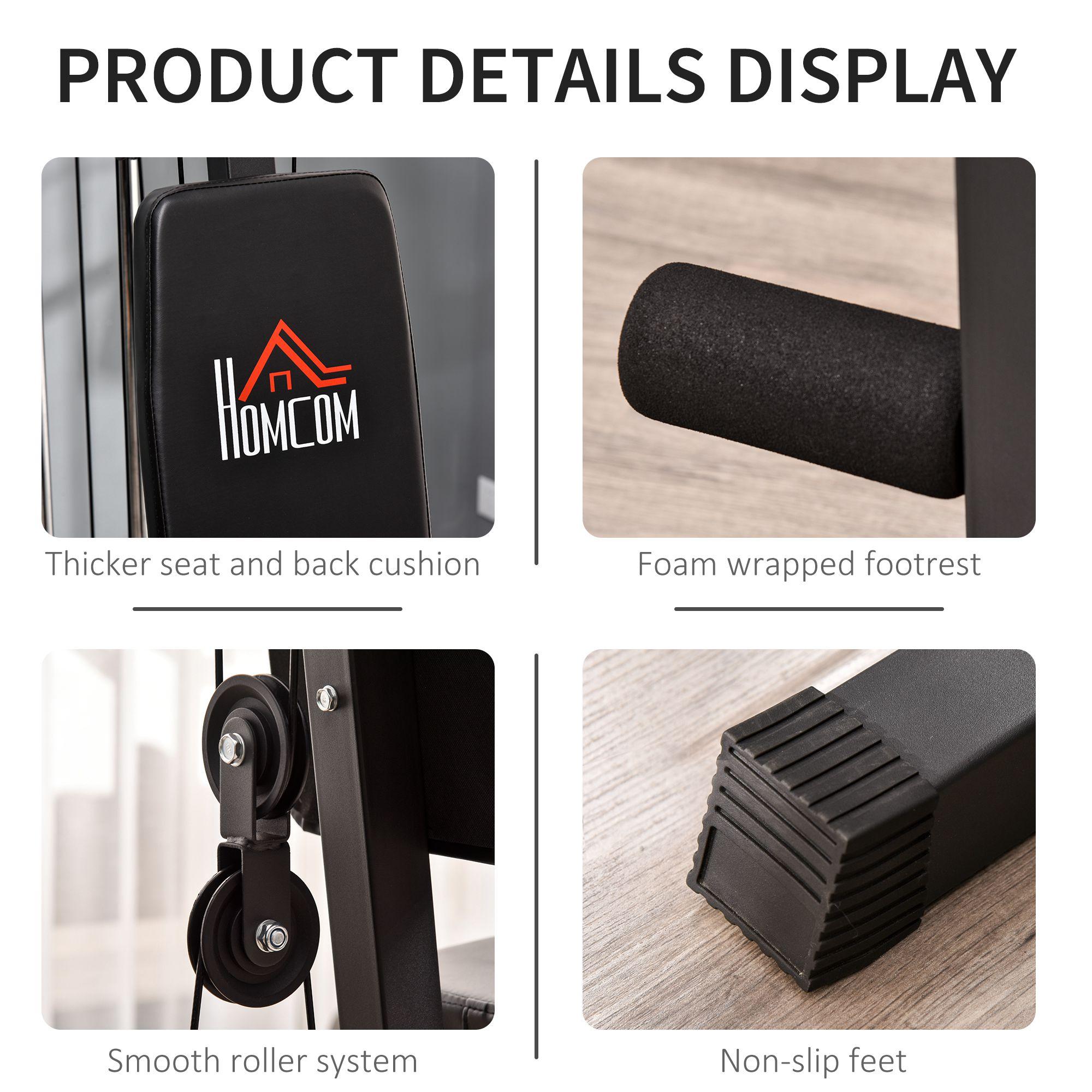 Stazione Fitness Multifunzione 148x108x207 cm in Acciaio Nero