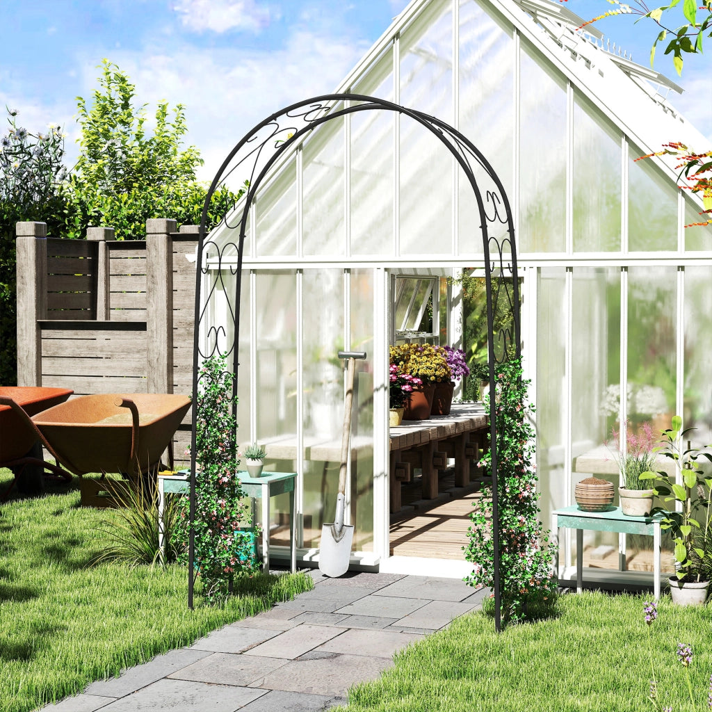 Arco da Giardino per Rose e Rampicanti ¨C Zephmum ¨C 125x37x230 cm Nero