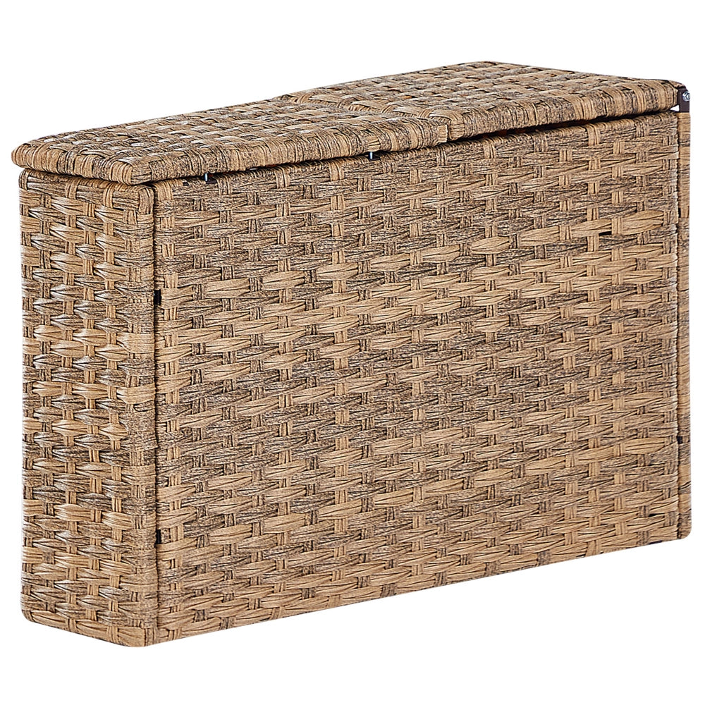 Set divano ad angolo da giardino marrone dorato finto rattan a forma di U 9 posti cuscini bianchi curvi con tavolo set di conversazione