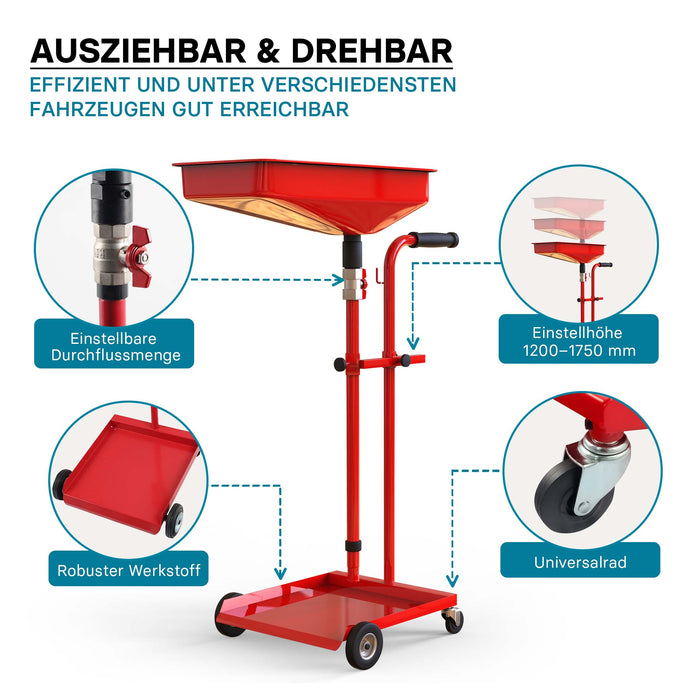 Carrello per recupero olio motore Collettore Recuperatore olio esausto