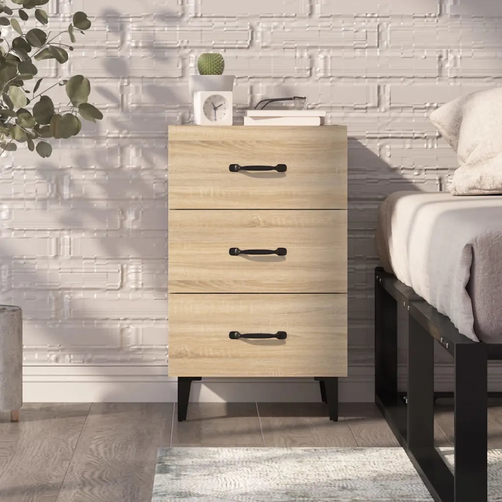 Comodino Rovere Sonoma 40x40x66 cm in Legno Multistrato 812090