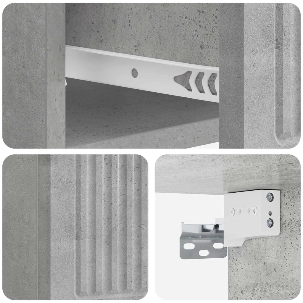 Mobiletto da notte a muro 2 pz Grigio Cemento 33 x 34,5 x 20 cm 897922