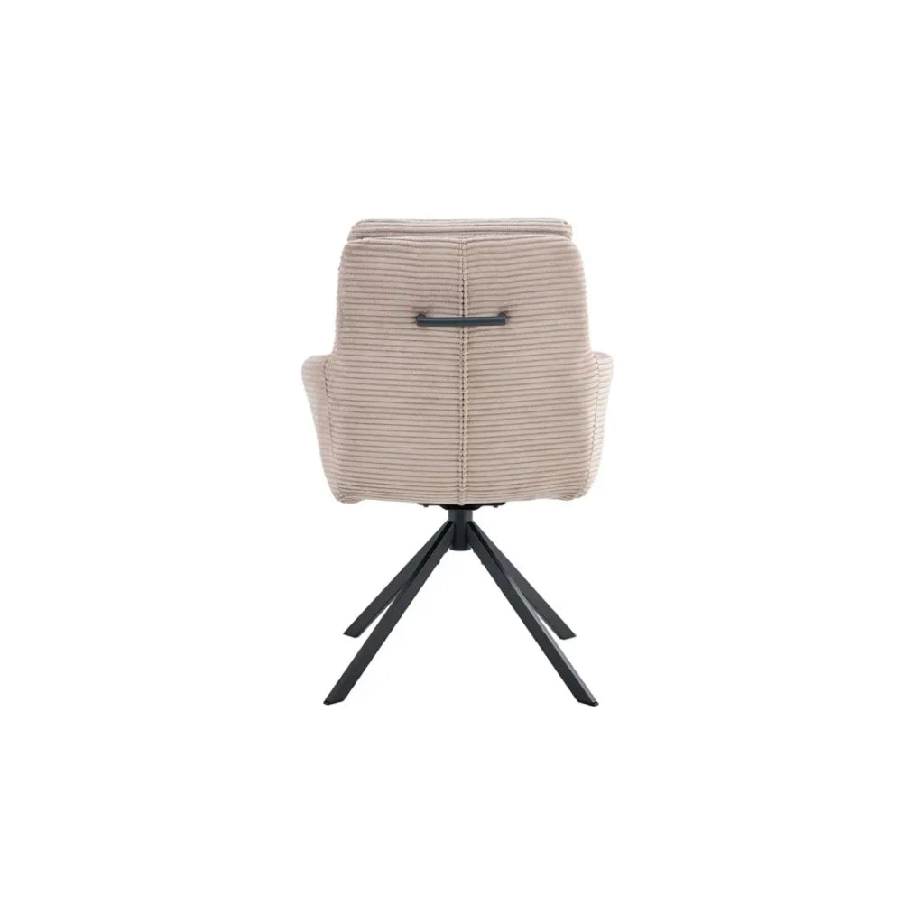 Set di 2 poltrone KAVIRA – Velluto a coste sabbia – Piedi in metallo – Con braccioli – Design accogliente e moderno