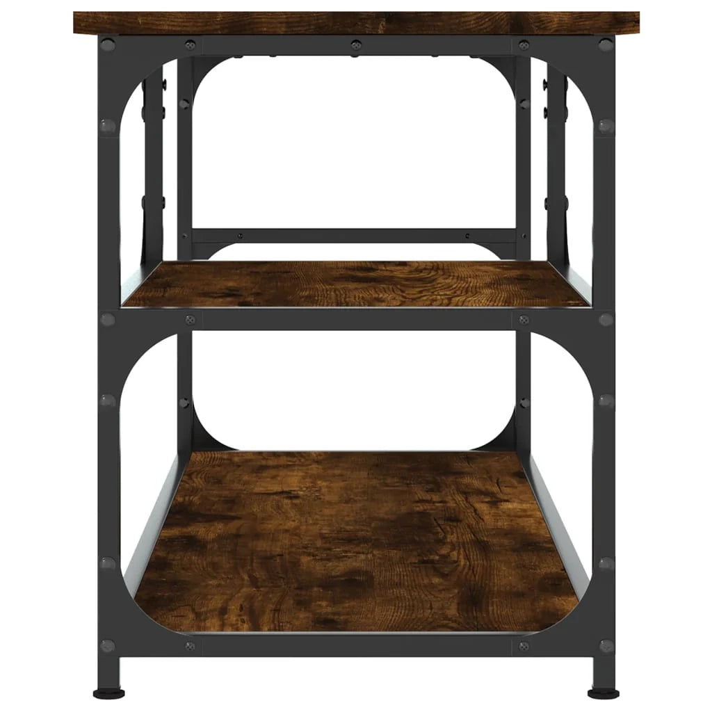 Mobile TV multimediale scaffale TV credenza mobile TV sala da pranzo soggiorno camera da letto rovere affumicato 103 x 38 x 46,5 cm legno ingegnerizzato e acciaio marrone 02_0027309