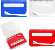 Set di Apertura Buste Multifunzionale a 3 Colori con Lente di Ingrandimento e Cassaforte di Stoccaggio - Ideale per Uso Casa e Ufficio - Rosso, Blu, Bianco - Macchina per Aprire Buste con Scala