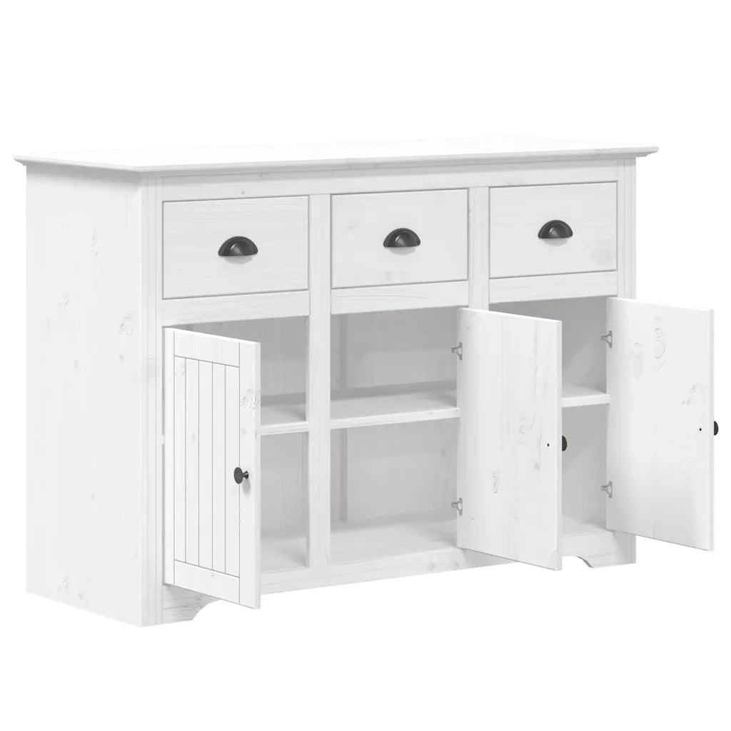 Credenza BODO 115,5x44x80 cm in Legno Massello di Pino Bianco 355065