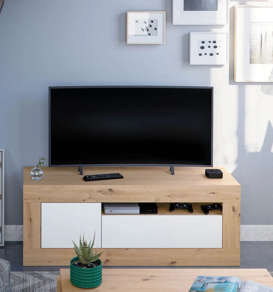 Mobile tv 2 ante Rovere Nodi-Bianco Artik