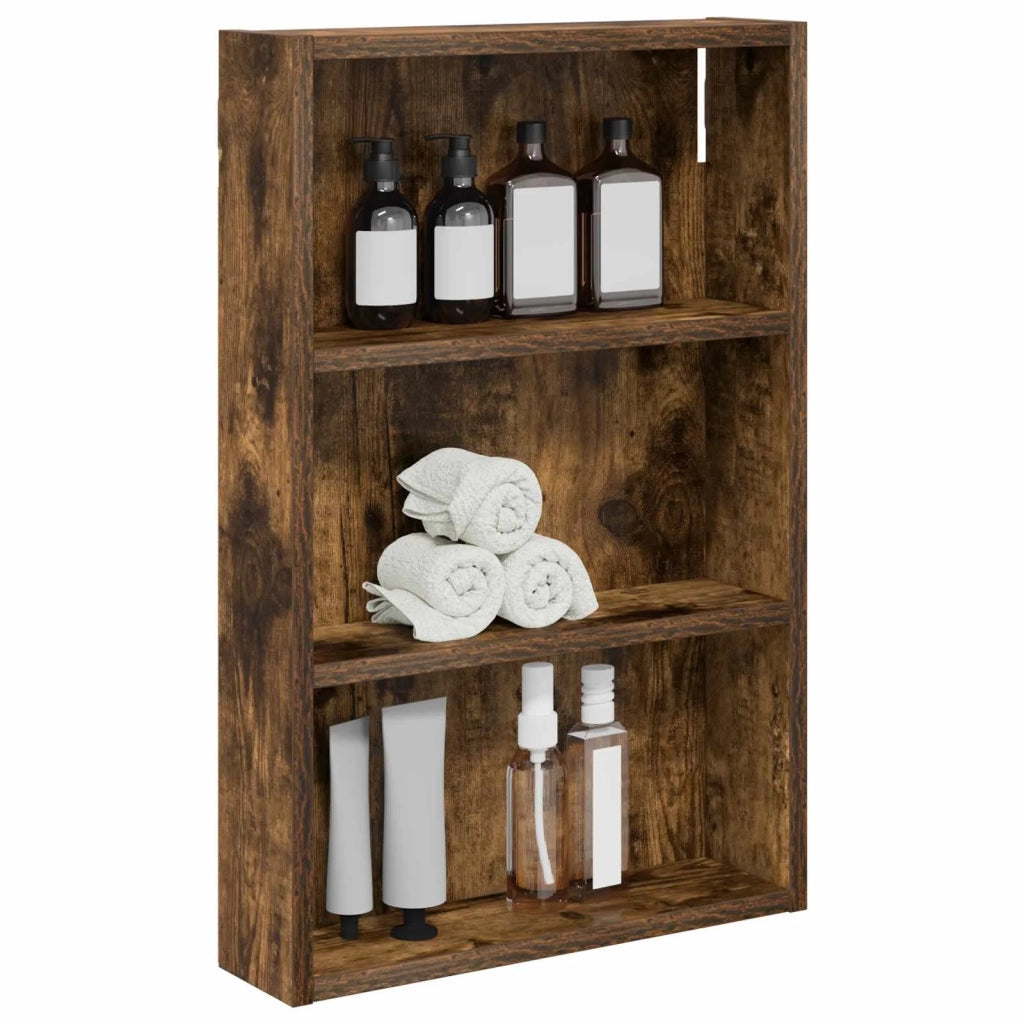 Armadio da bagno a muro Quercia Affumicata 40 x 10 x 60,5 cm