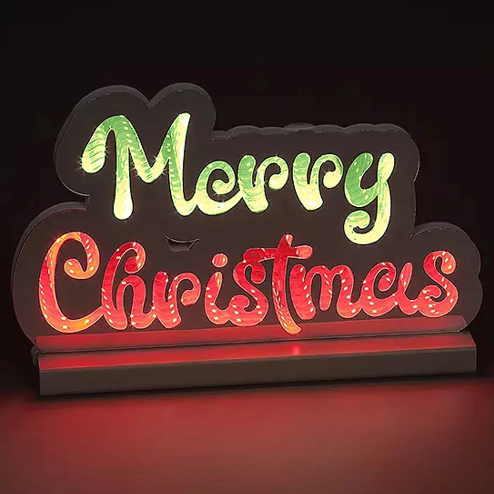 Scritta Merry Christmas Infinity 40cm Addobbo Luminoso Decorazione LED Natalizia