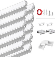 Profilo in Alluminio per Strisce LED - U a forma - 10 Metri con Accessori