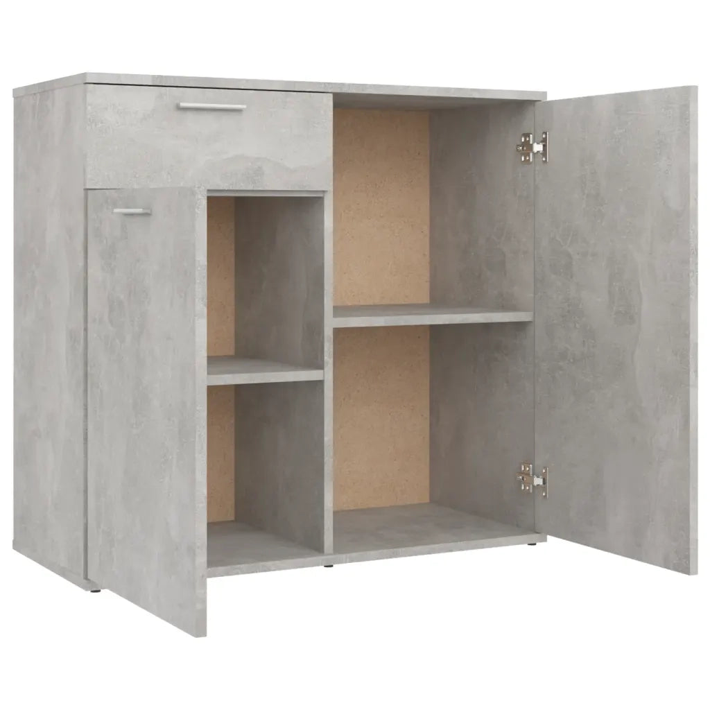 Credenza Grigio Cemento 80x36x75 cm in Truciolato