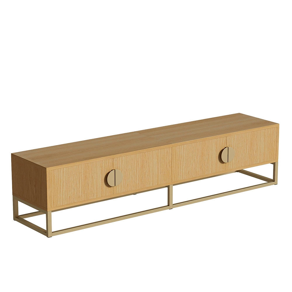 Mobile TV 4 porte - Xylo - 180cm venature legno maniglie semicircolari