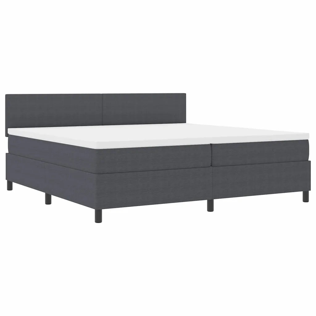 Letto a Sorgente LED Grigio Scuro e Bianco 200 x 200 cm 3337616