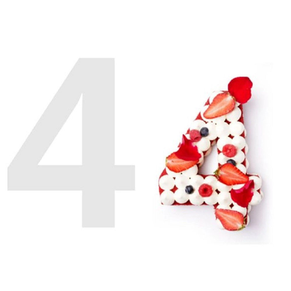 Trade Shop - Stampo Torte Dolci A Forma Di Numero 4 10 Pollici Strumento Taglio Stencil 55523 -