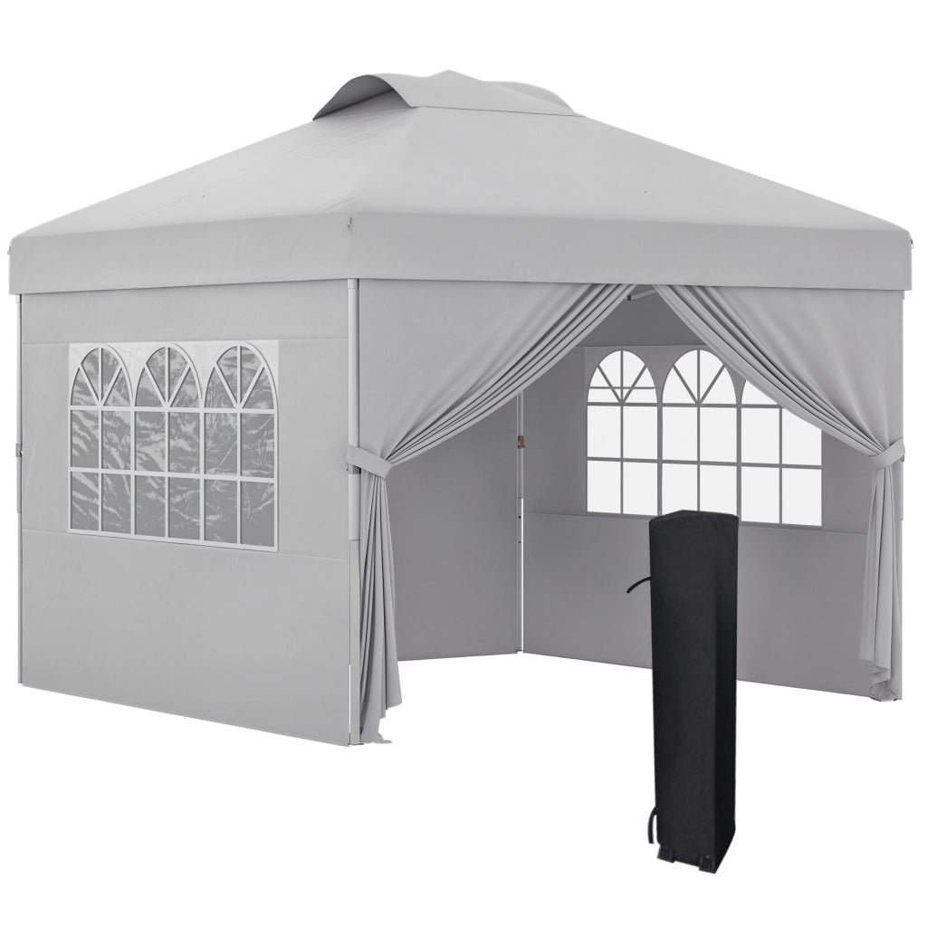 Gazebo Pieghevole 3x3 m ¨C zephmum ¨C Grigio Chiaro