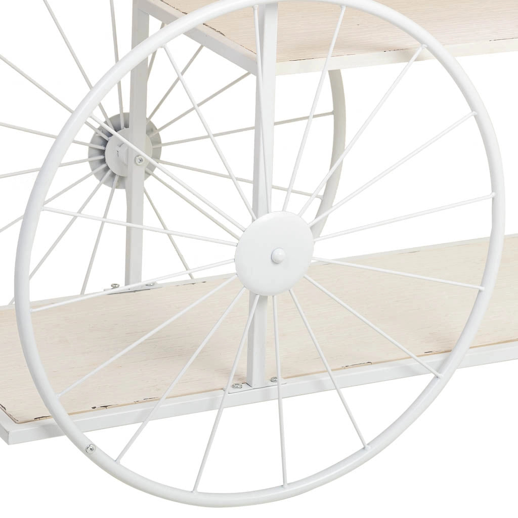 Console in legno e metallo laccato bianco con 2 ripiani 120x42x78h cm