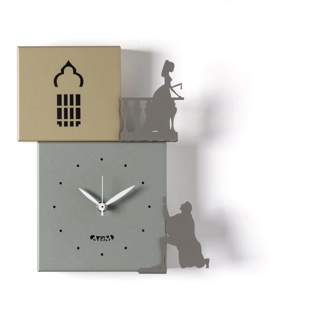 orologio da parete di design romeo e giulietta Glicine/gelso/fango/fango in Ferro 24x5x26h cm