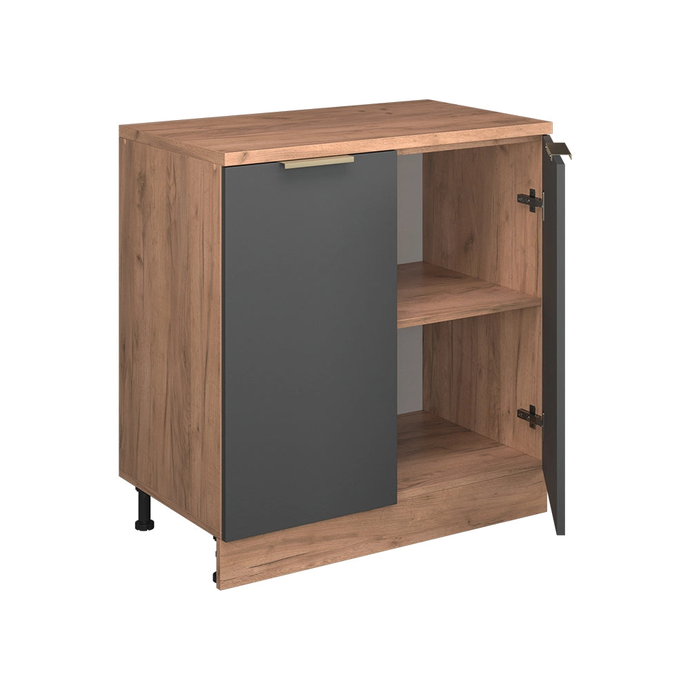 Mobile per mansarda Rion Antracite-oro/Rovere dorato 80 x 83.8 cm senza inclinazione con 2 ante Vicco
