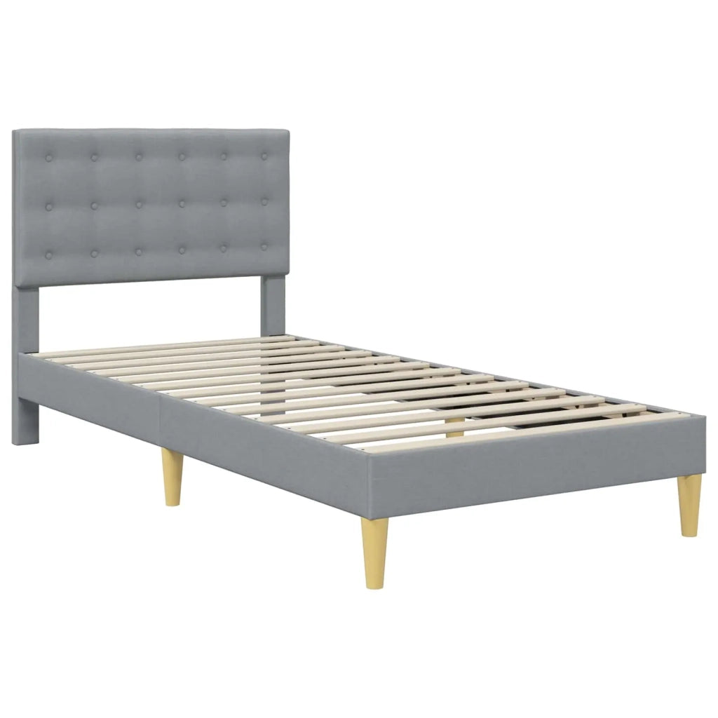 Struttura letto con materasso Grigio chiaro 80 x 200 cm Tessuto 3415078