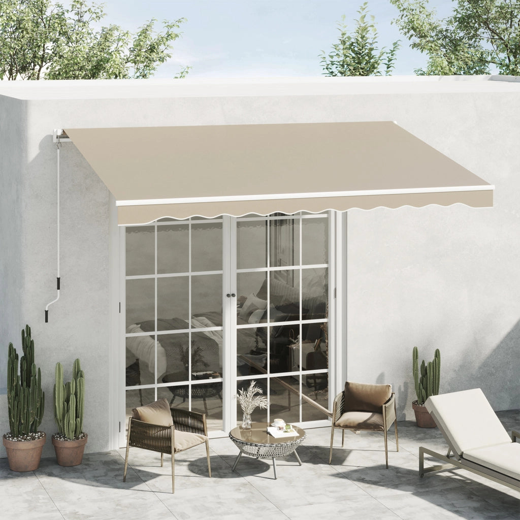 Tenda da Esterno Rettrattile per Terrazza ¨C zephmum ¨C Beige 395x245 cm Aluminium Polyester