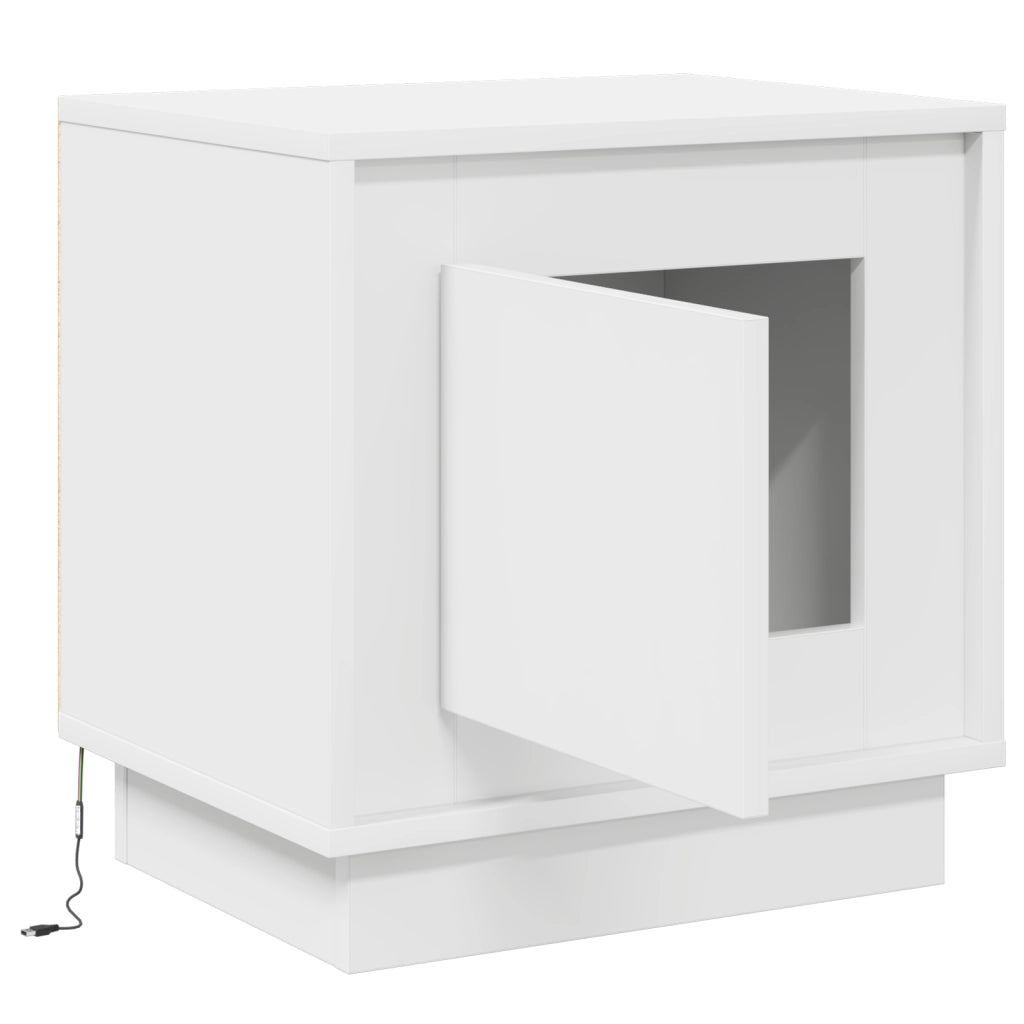 Comodino con LED Bianchi 44x34,5x45 cm