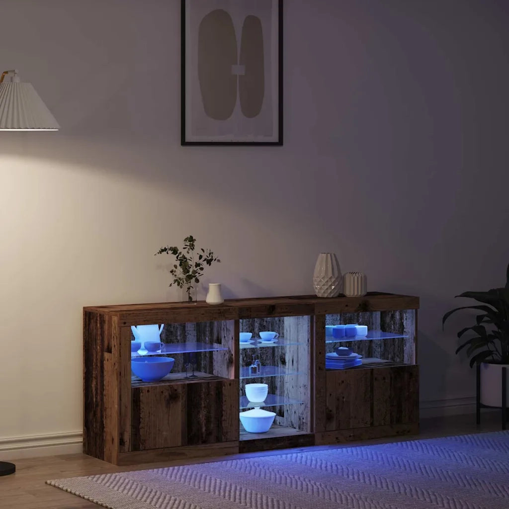 Credenza | Madia LED Legno vecchio 162 x 37 x 67 cm Legno multistrato