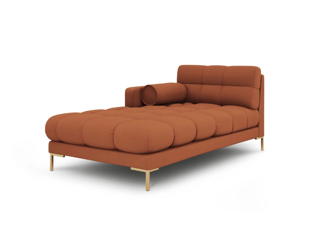 Cosmopolitan Design - Chaise longue sinistra "Bali" in tessuto strutturato mattone 