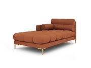 Cosmopolitan Design - Chaise longue sinistra "Bali" in tessuto strutturato mattone 